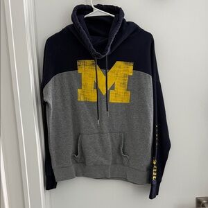 Colosseum Navy and Gray Hoodie with Yellow M Logo